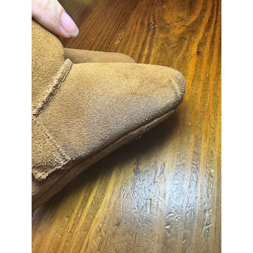 UGG Jesse Bow II Baby Boots Chestnut Suede Pink Bow Infant Size 4/5 1018403I
